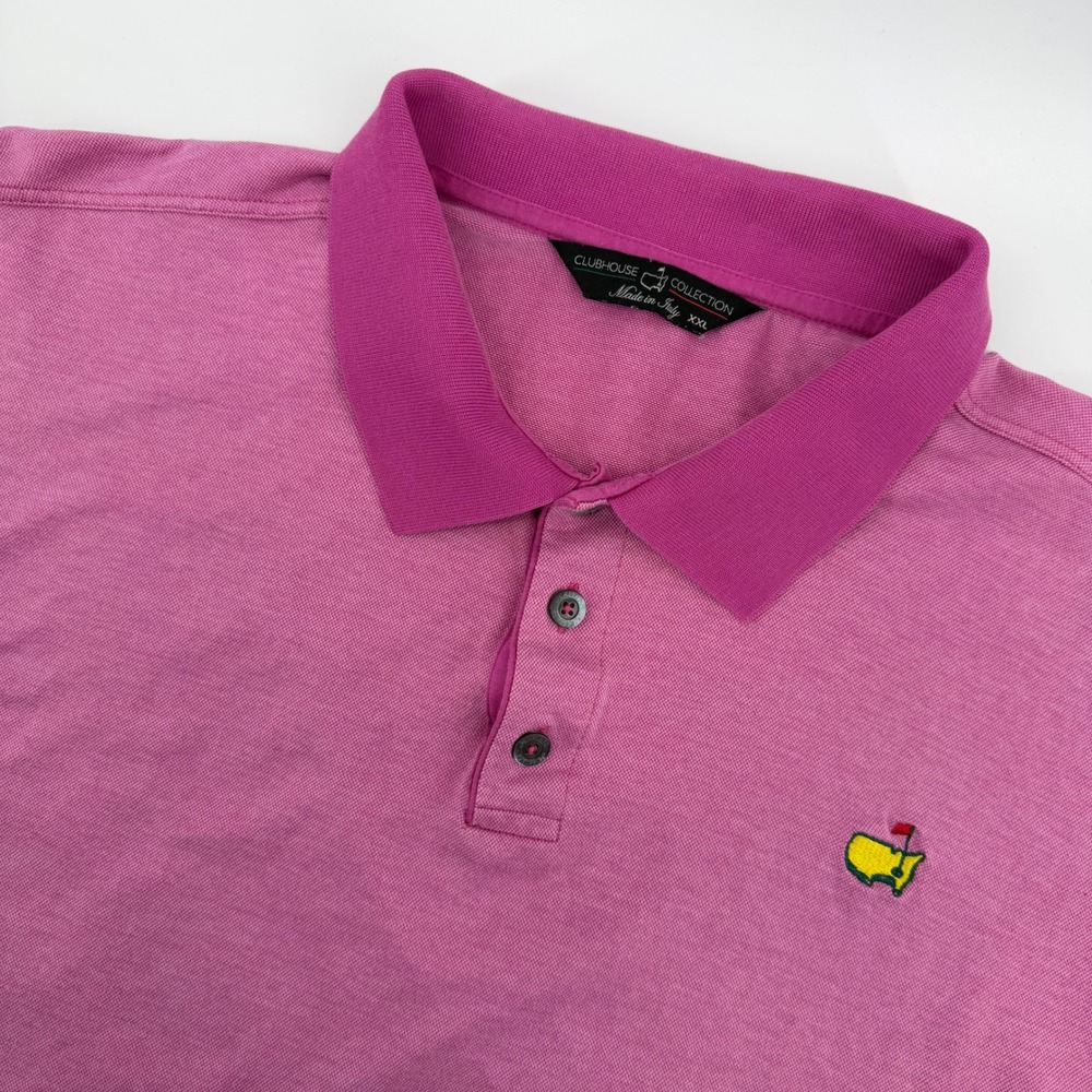 Masters Clubhouse Collection Pink Polo Shirt Mens XXL Golf‎ Embroidered Logo